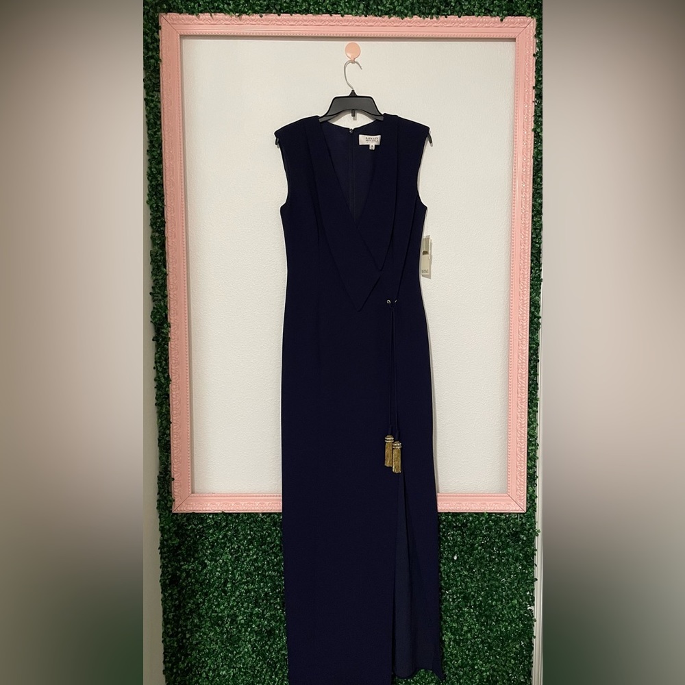 Badgley Mischka Navy Maxi Dress - size 10 - NWT